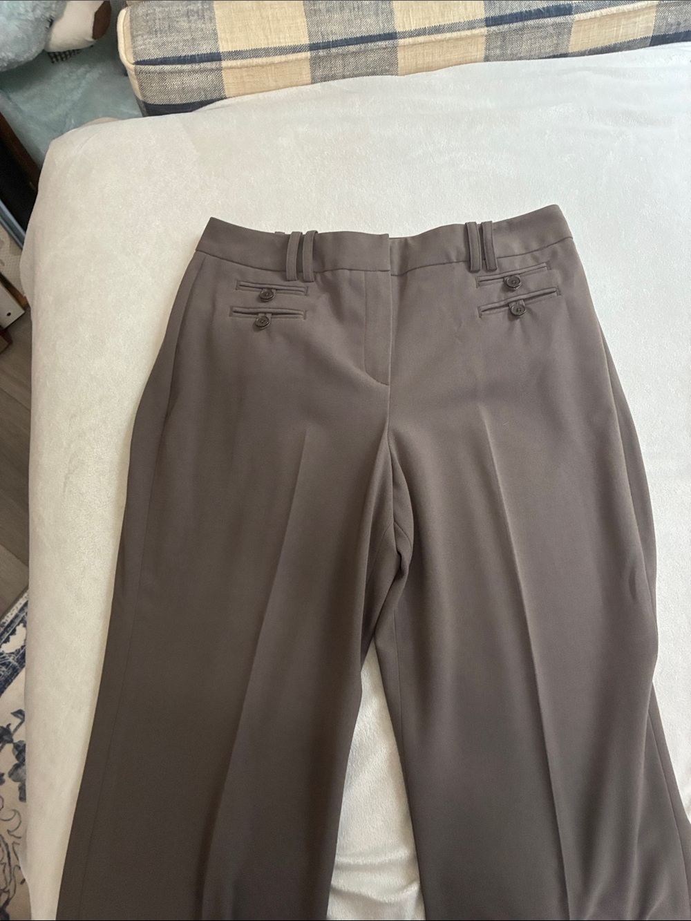 Larry Levine Brown Straight-Leg Dress Trousers